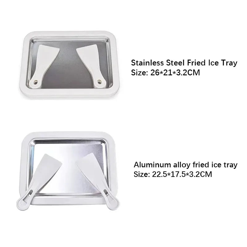 Ice Cream Maker Yogurt Frozen Pan Mini Fried Yogurts Machine Rolled with 2 Spatulas Fry Plate Home Use