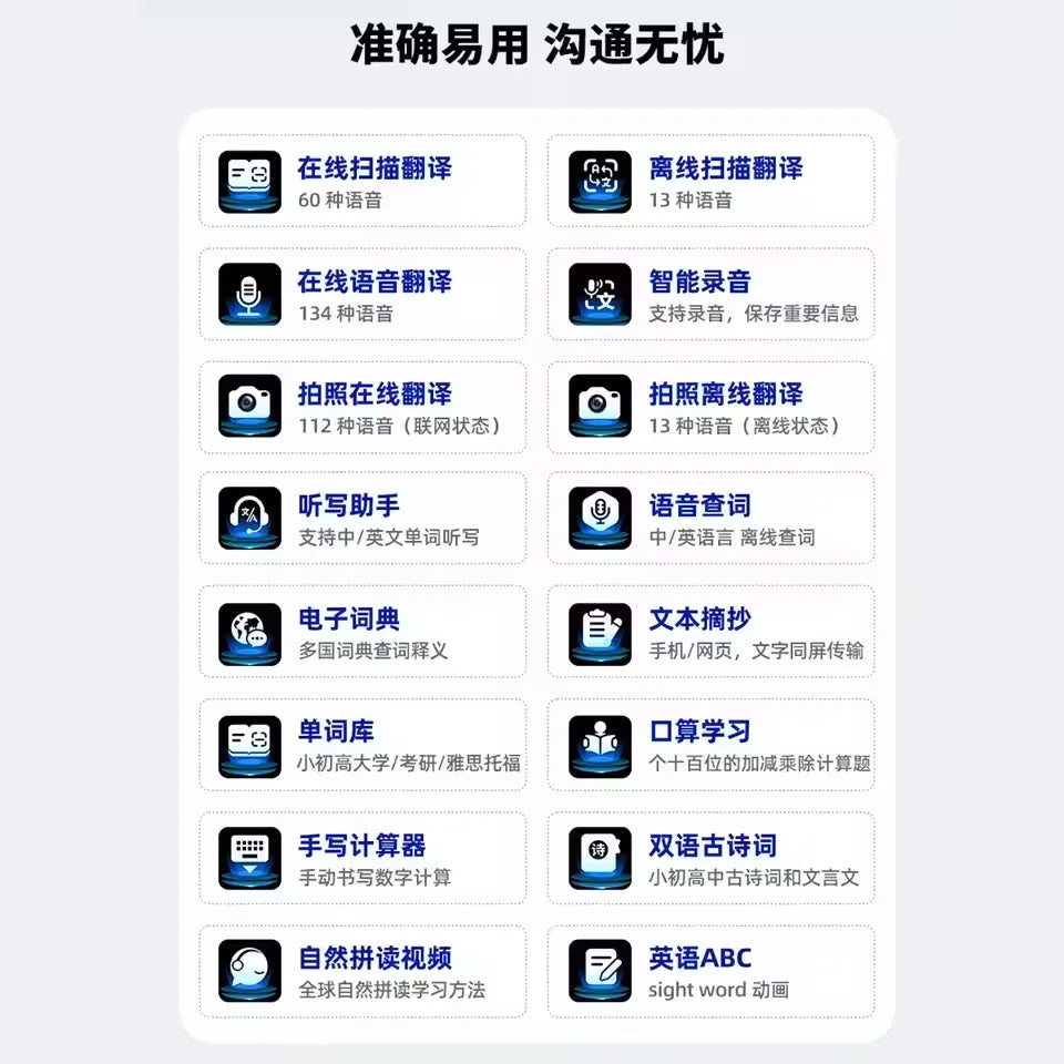 GPT AI Translation Pen 150 Languages AI Scan Smart Translation Pen Offline Translation Point Reading Learning Voice Translator