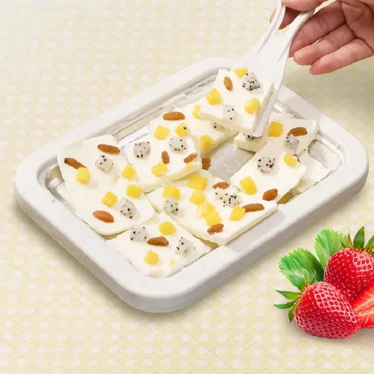 Ice Cream Maker Yogurt Frozen Pan Mini Fried Yogurts Machine Rolled with 2 Spatulas Fry Plate Home Use
