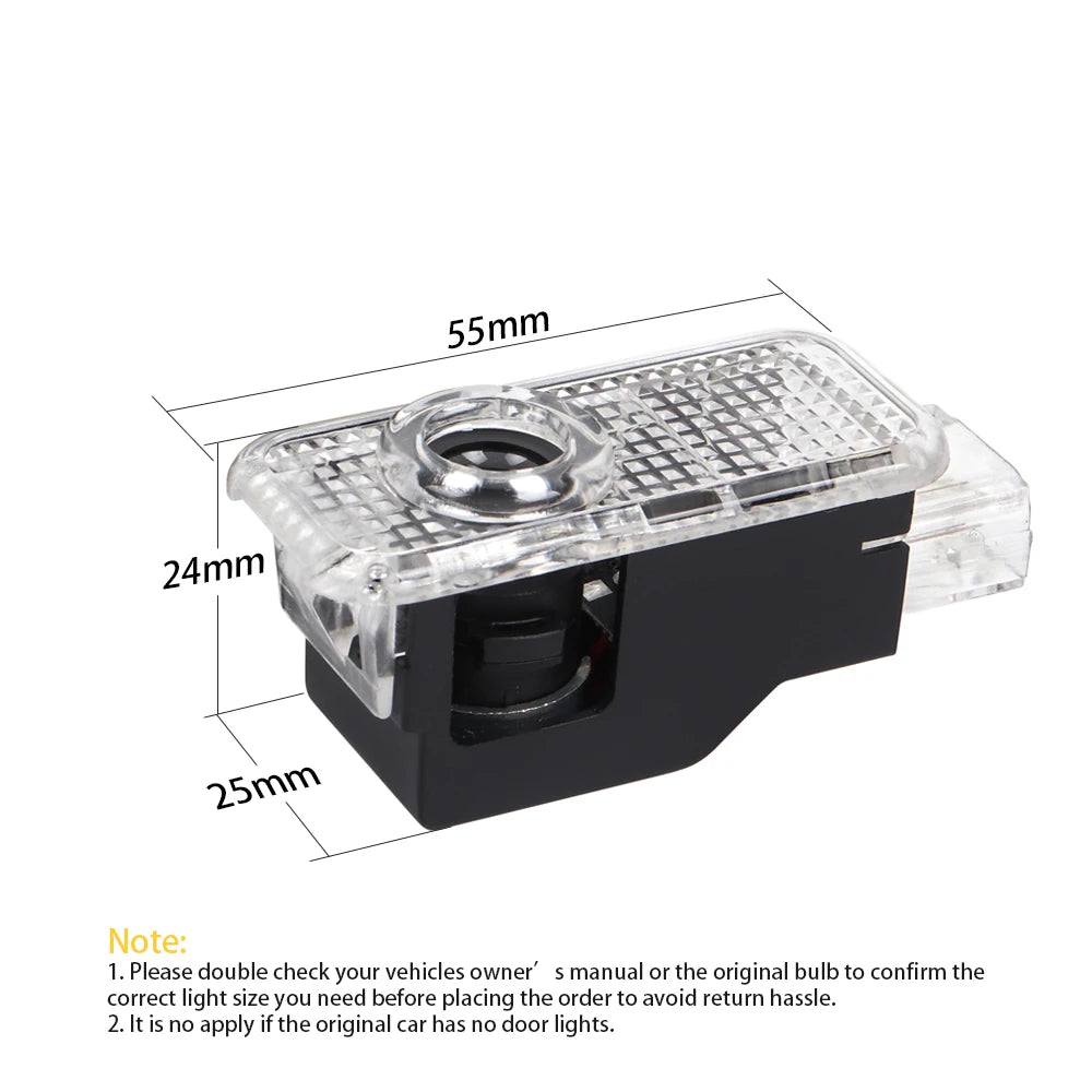 2PCS For 9PA MK1 955 957 92A MK2 958 LED Car Door Interior Projector Courtesy Warning Ghost Shadow Welcome Light Accessories