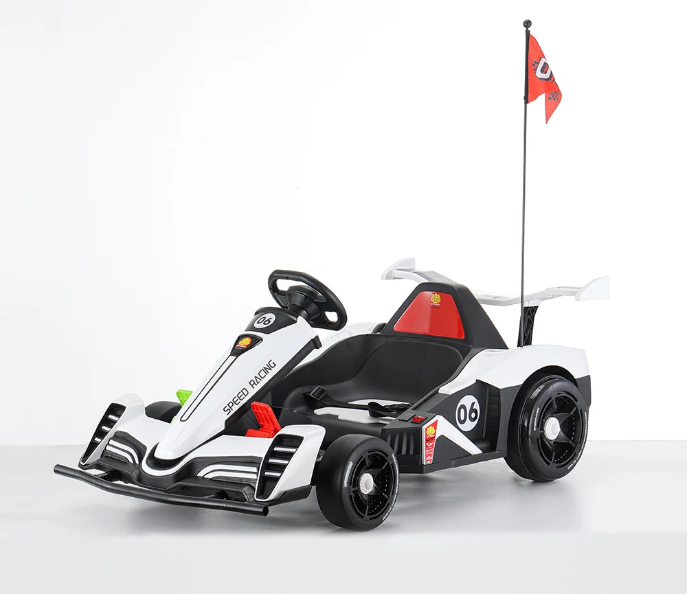2024 Hot Selling Outdoor Indoor Electric Karting Car 12V Racing Go Kart for Children Use.