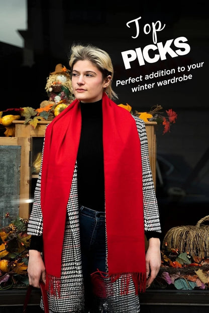 Christmas Gift Super Warm Scarf Ultra-Soft Cashmere Feel Scarf Winter Holiday Gift for Men & Women