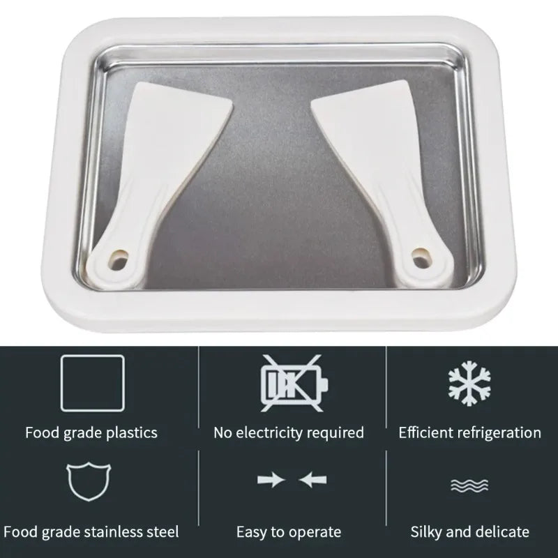 Ice Cream Maker Yogurt Frozen Pan Mini Fried Yogurts Machine Rolled    with 2 Spatulas Fry  Plate Home Use