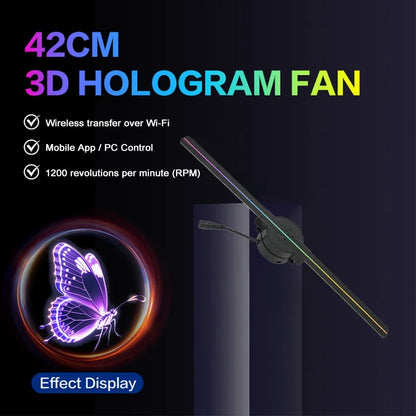 Naked Eye 3D Holographic Fan Screen Stereoscopic Display Suspended Projection Lamp 42cm Suspended Imaging Advertising Machine