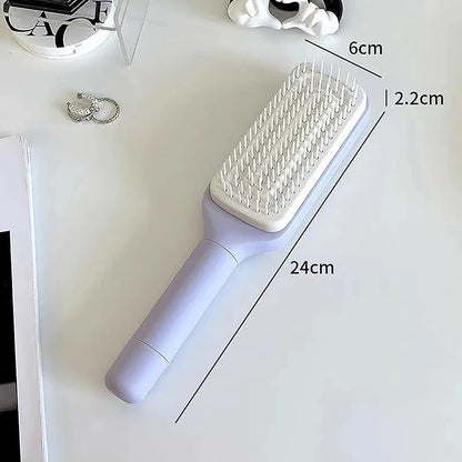 Rotating lifting hair comb, one click cleaning, stretchable massage comb, air cushion, airbag comb, women anti-static hair comb