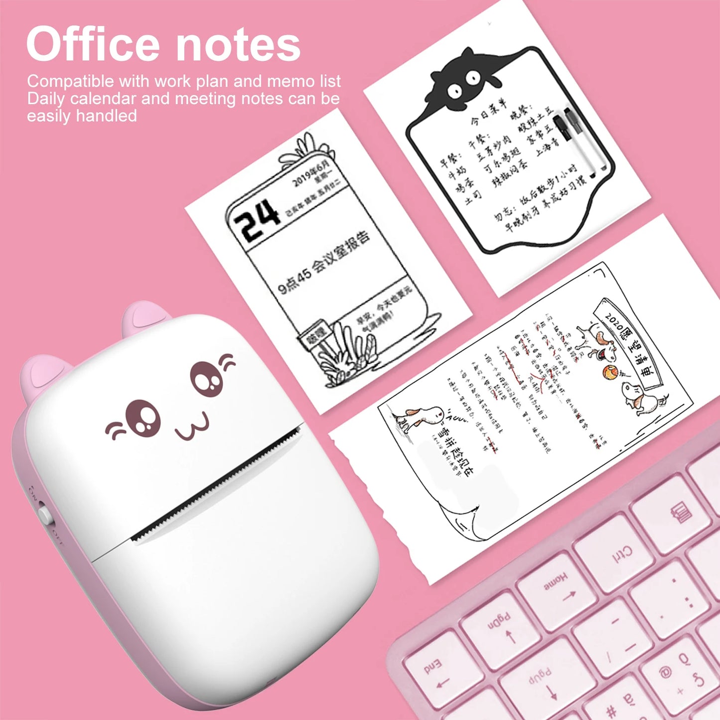 Mini Printer Portable Wireless Bluetooth Sticker Label Photo Memo Thermal Print Study Learn Printer Children Boys Girls Gifts