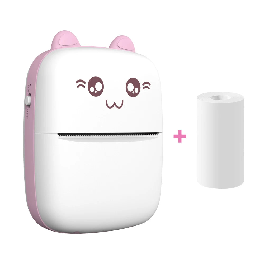 Mini Printer Portable Wireless Bluetooth Sticker Label Photo Memo Thermal Print Study Learn Printer Children Boys Girls Gifts