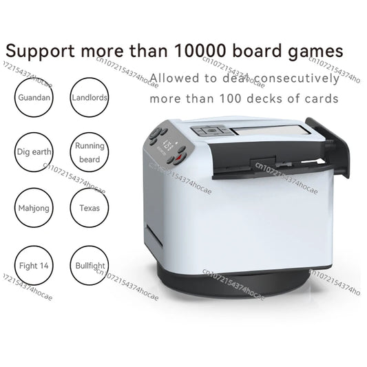 Automatic Cards Dealer, Rechargeable Cards Shuffler Shuffling Dealing Playing Cards Distribution Machine with 4 Bid Buttons