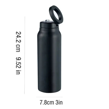 2025 24 Oz Insulated Stainless Steel Sports Bottle Insulated Mug with Magnetic Phone Holder Outdoor Sports Water Bottle