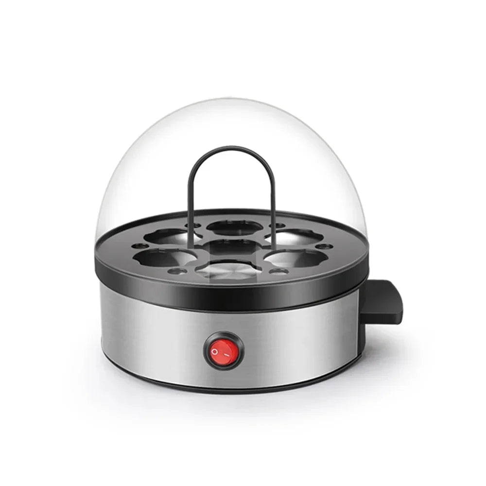 Electric Egg Boiler can Hold 7 eggs Stainless Steel Egg Boiler Breakfast Egg Steamer with Automatic Shut-off Function Buzzer