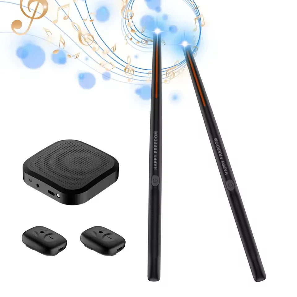 Electronic Drumsticks Air Drum Stick with 2 Foot Pedals 16D Speaker DSP Level Sound Card Low Delay Electric Rhythm Drum Sticks