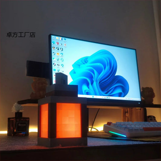 Typec Charging Brownstone Torch Lamp Mine Torch Light  Led Craft Night Lamp Night Light Remote Control Color