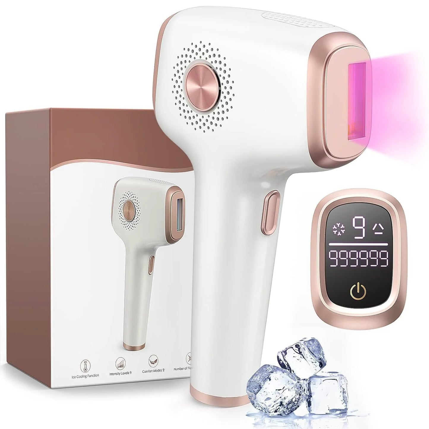Permanent IPL Device - INNZA Mini Portable for Face and Body, Home Use, Painless with Ice Cool Technology