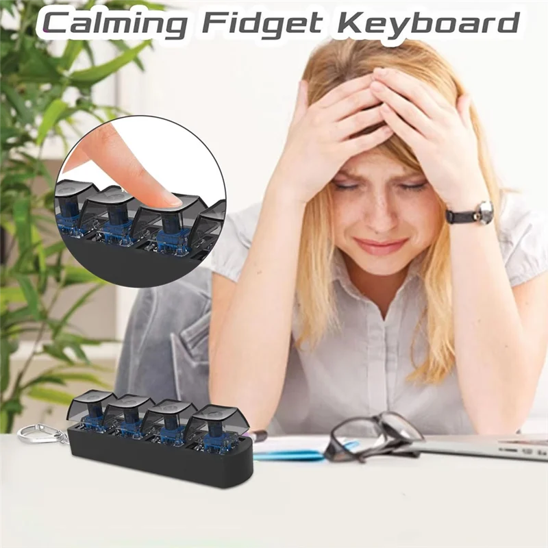 4Keys Keyboard Keycaps Fidget Toy Stress Relief Diy Keycaps Toy Keyboard Caps Finger Button Fidget Finger Keycaps