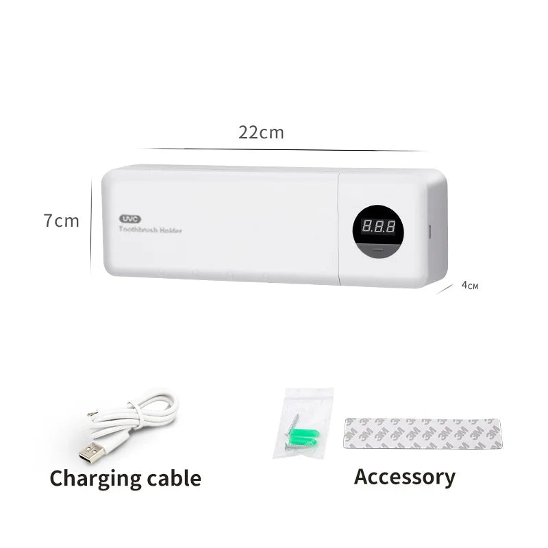 Toothbrush Sterilizer Intelligent Wall Mounted Fully Automatic Sensing Ultraviolet Sterilization No Punching Toothbrush Holder