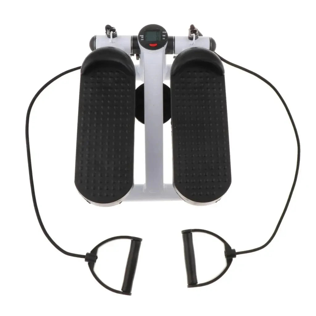Portable Climber Stepper Mini Hydraulic Rope Drawing Stair Stepper with Resistance Bands Household Aerobic Fitness Equipment
