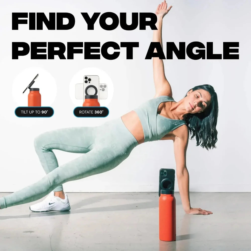 2025 24 Oz Insulated Stainless Steel Sports Bottle Insulated Mug with Magnetic Phone Holder Outdoor Sports Water Bottle