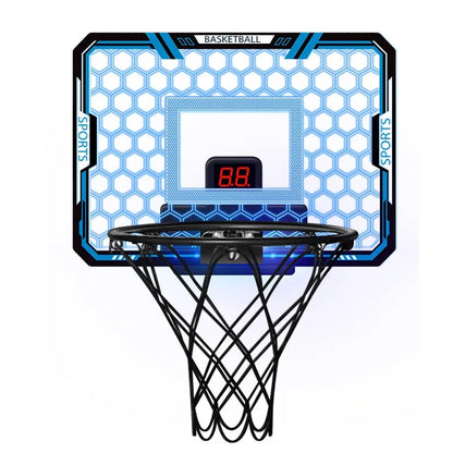 Children Basketball Basket Electronic Scorer Remote Control Light Basketball Hoop No Punching Wall Mounted Boy Toy Ball Ring
