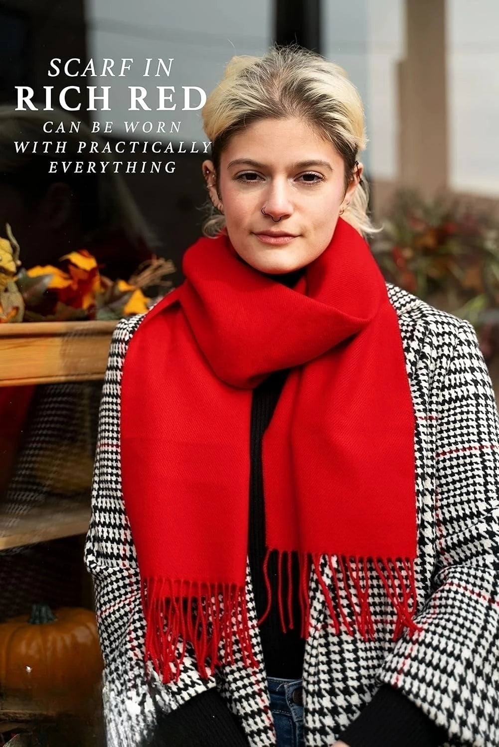 Christmas Gift Super Warm Scarf Ultra-Soft Cashmere Feel Scarf Winter Holiday Gift for Men & Women