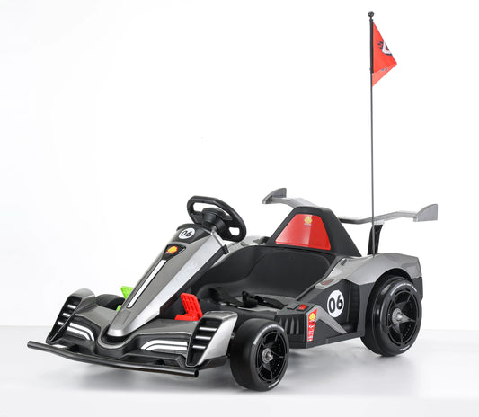 2024 Hot Selling Outdoor Indoor Electric Karting Car 12V Racing Go Kart for Children Use.