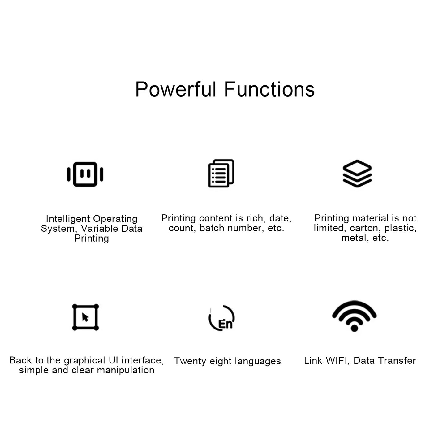 Inkjet Printer Portable Inkjet Coder Handheld Inkjet Coding Machine 2-12.7mm Adjustable 4.3in Touch Screen w/ 42ml Ink Cartridge