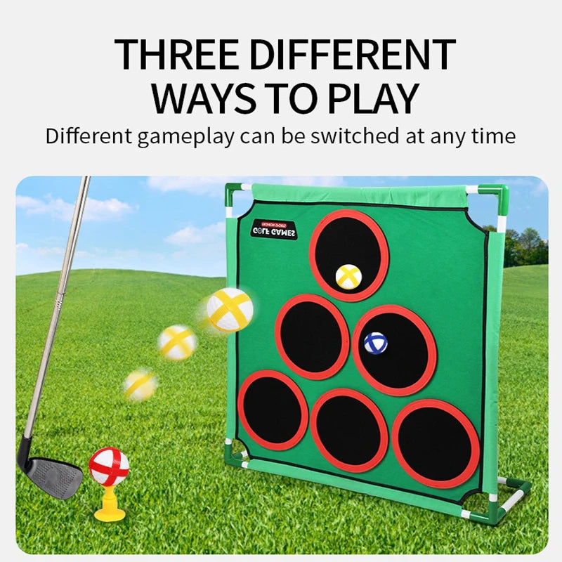 Golf Game Play Set Golf Chipping Game Cornhole Game with Balls Putting Mat Putter Target for Golfers Kids Family Indoor Outdoor